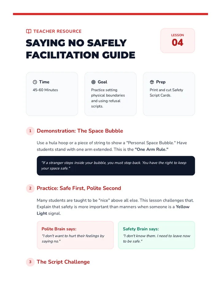 Saying No Safely Teacher Guide