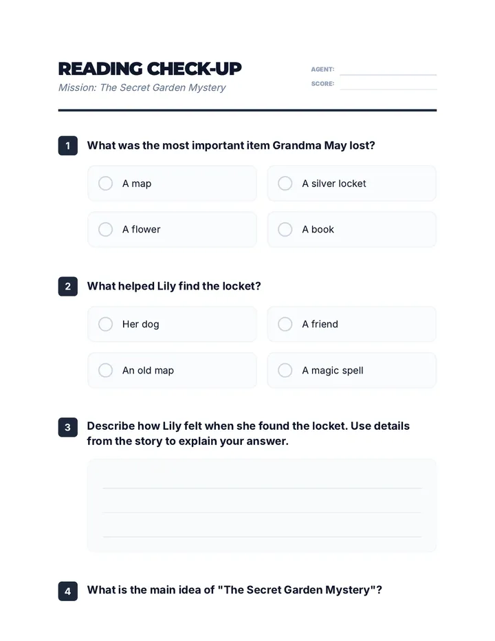 Reading Comprehension Check-Up