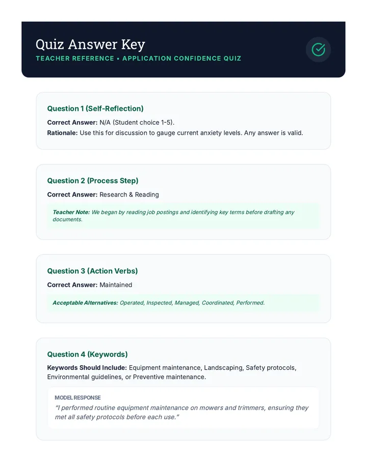 Quiz Answer Key
