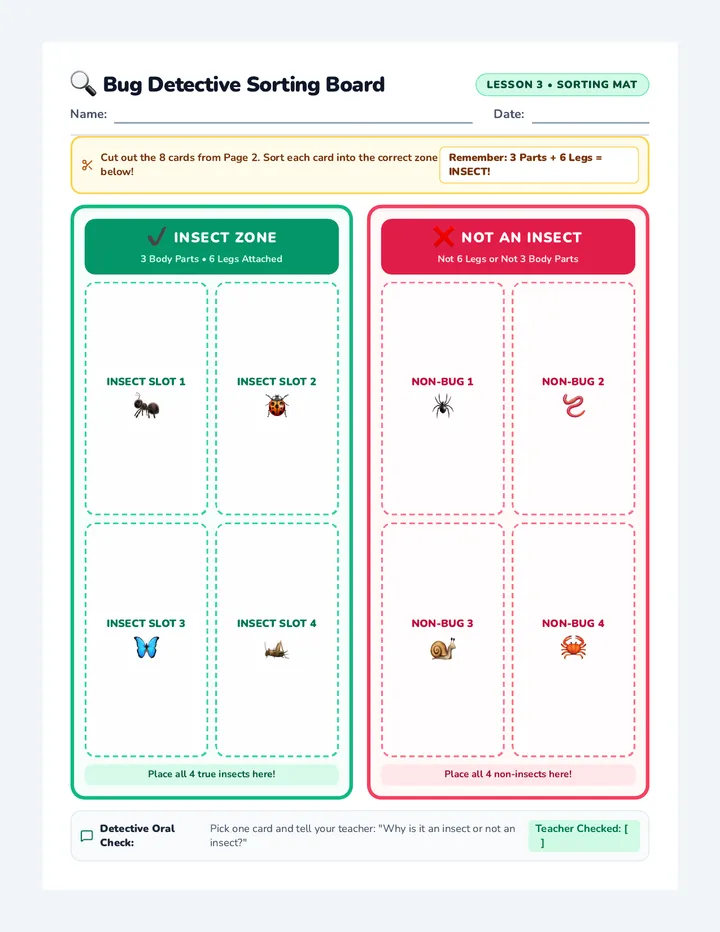 Creature Sort Student Activity