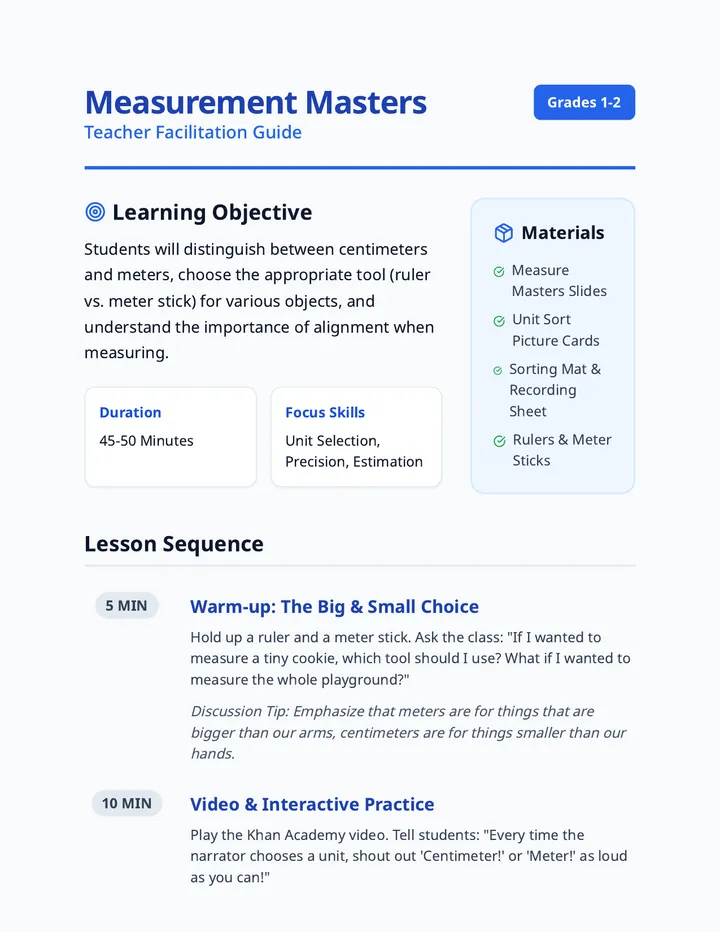 Measure Masters Teacher Guide