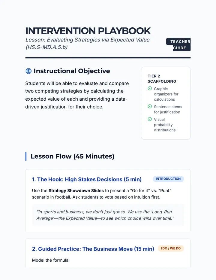 Intervention Playbook Teacher Guide