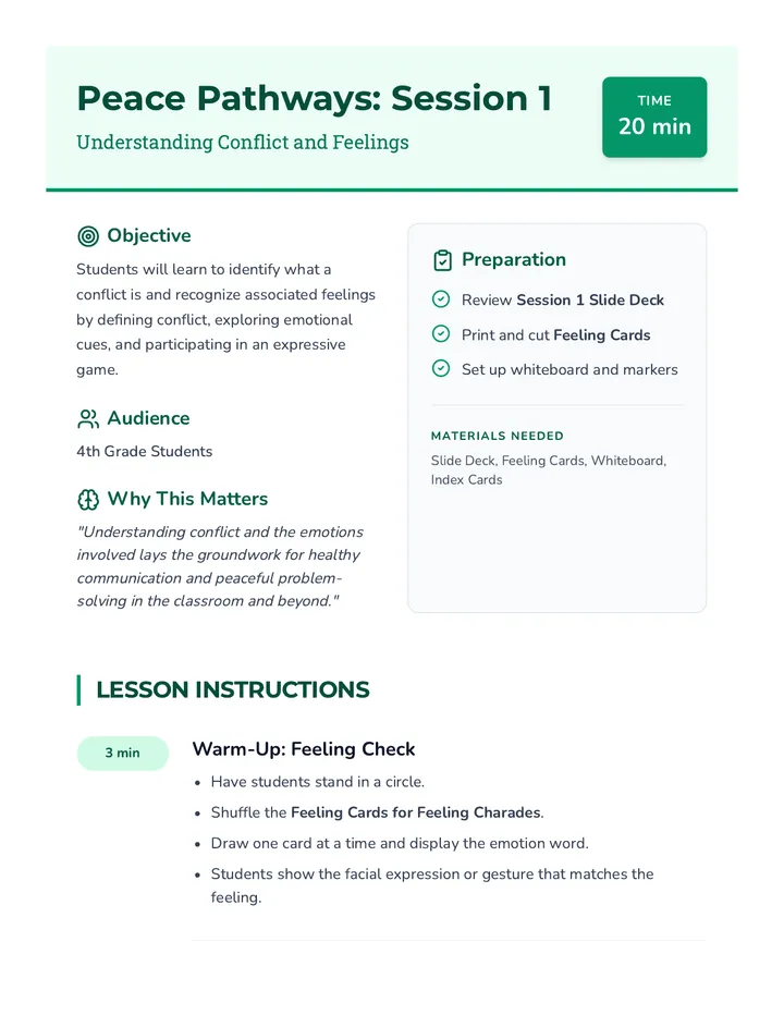 Session 1 Lesson Plan