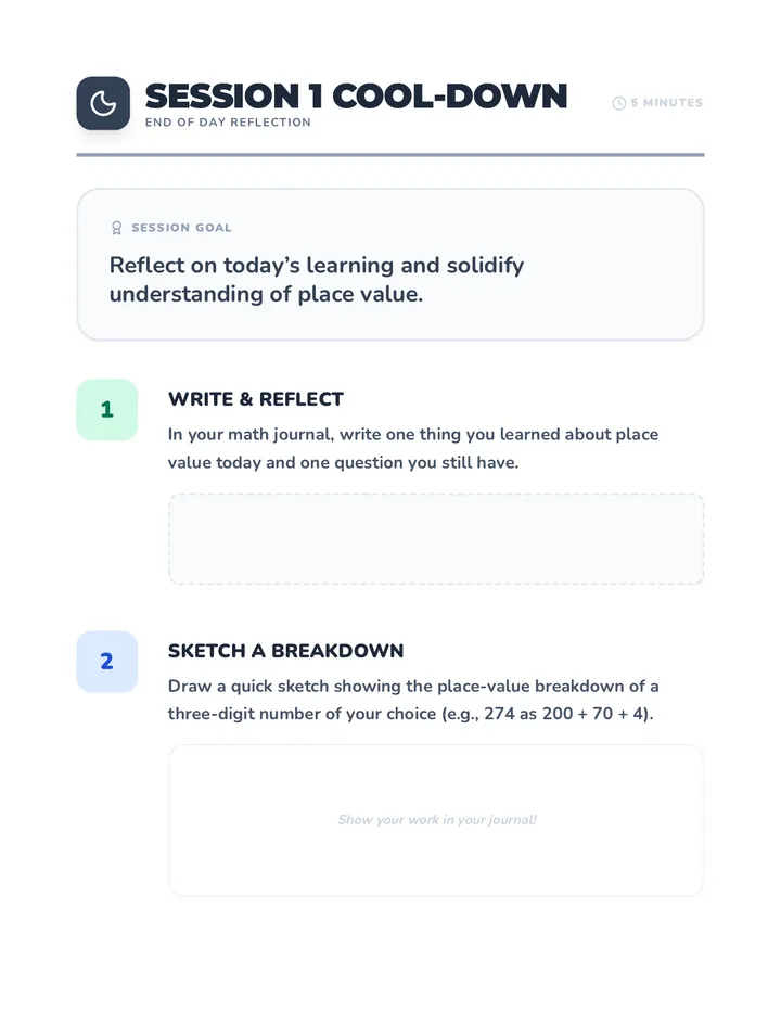 Session 1 Cool-Down Guide