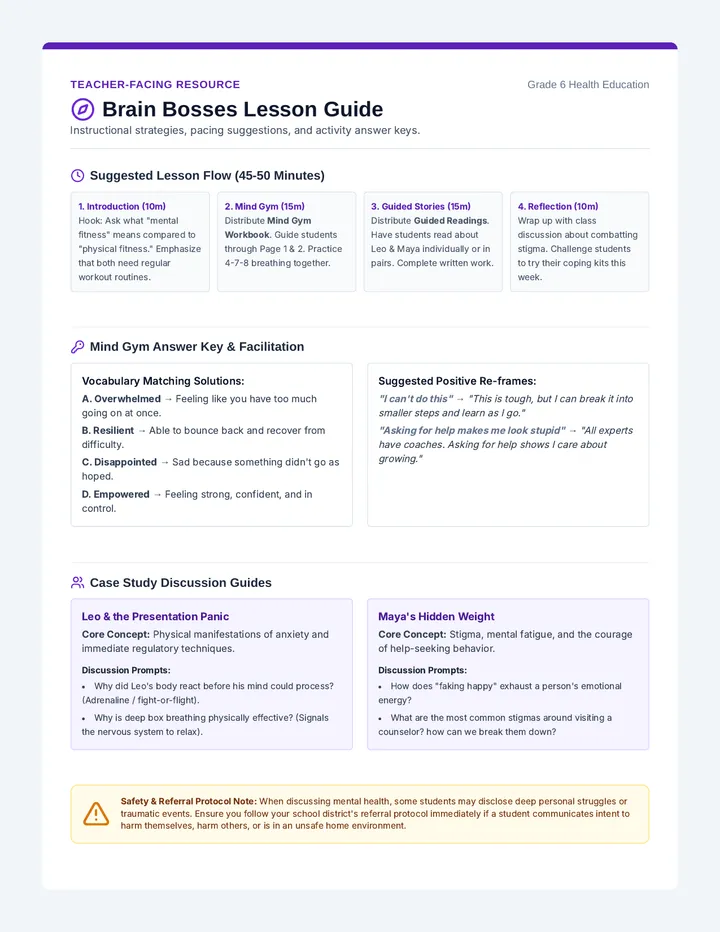 Brain Bosses Teacher Guide