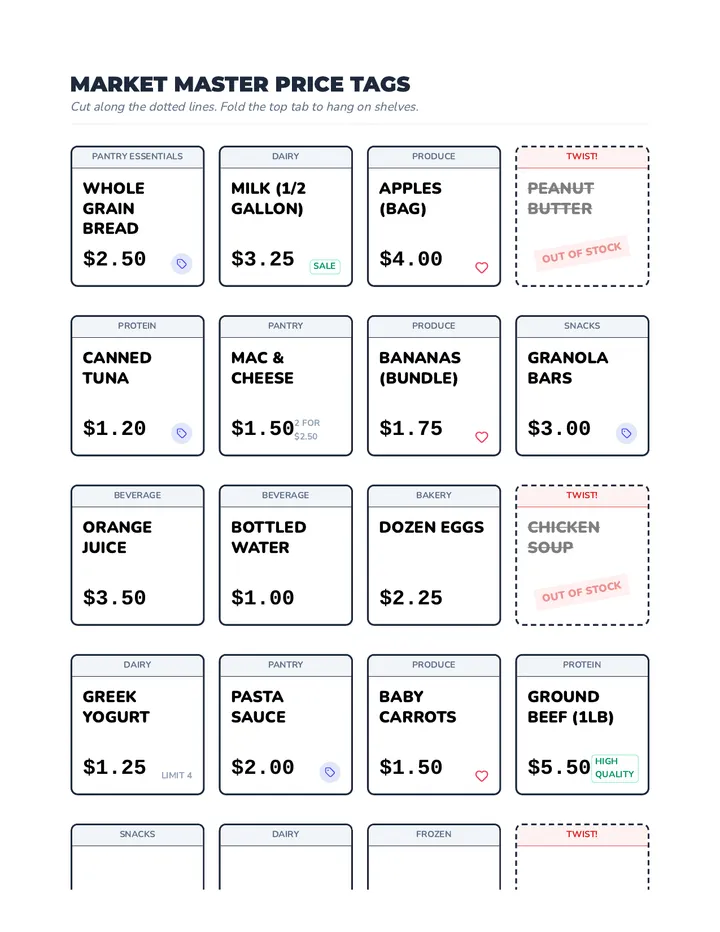 Grocery Price Tags
