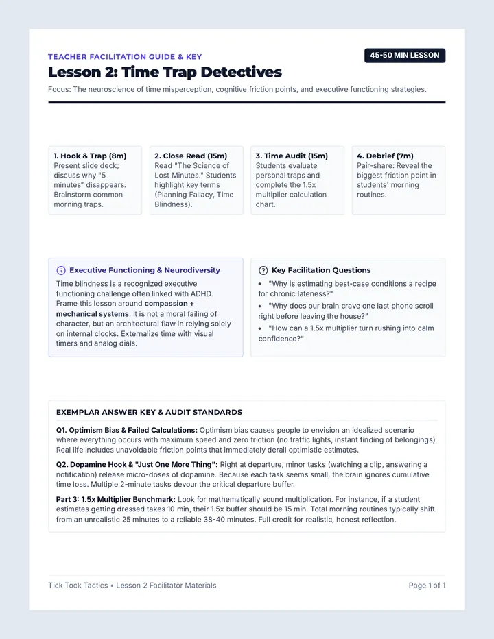 Time Traps Teacher Guide