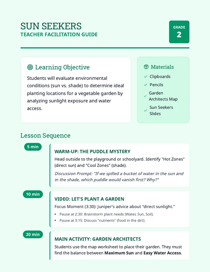 Sun Seekers Teacher Guide
