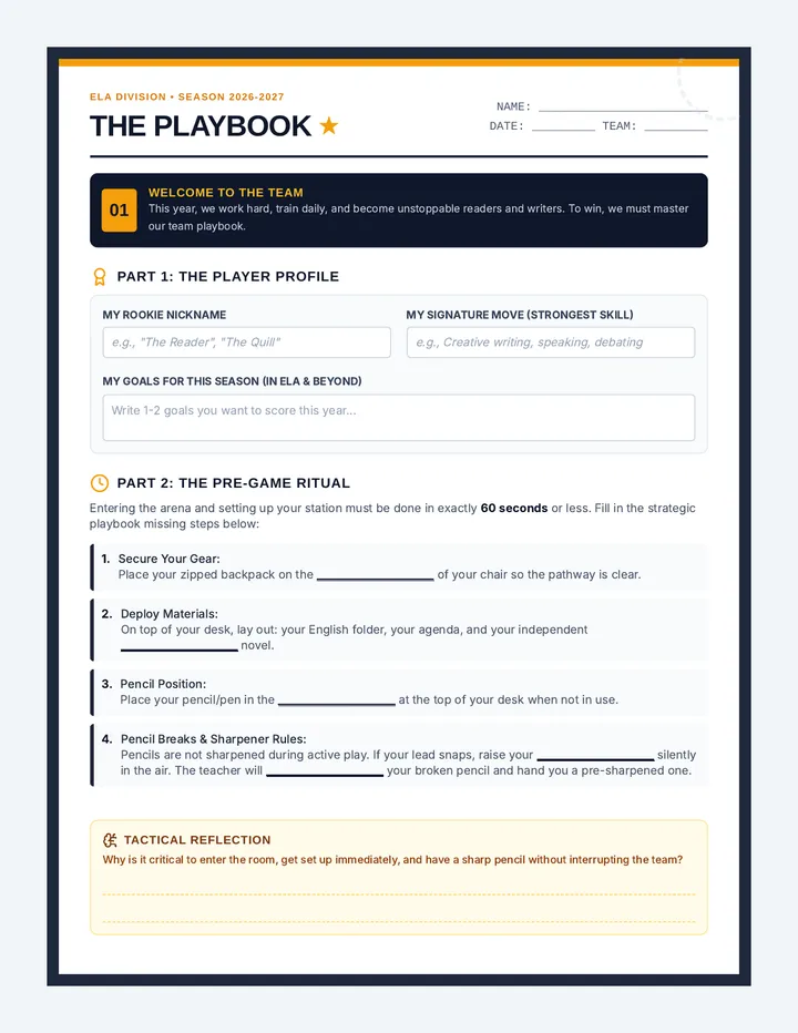 The Playbook Student Packet