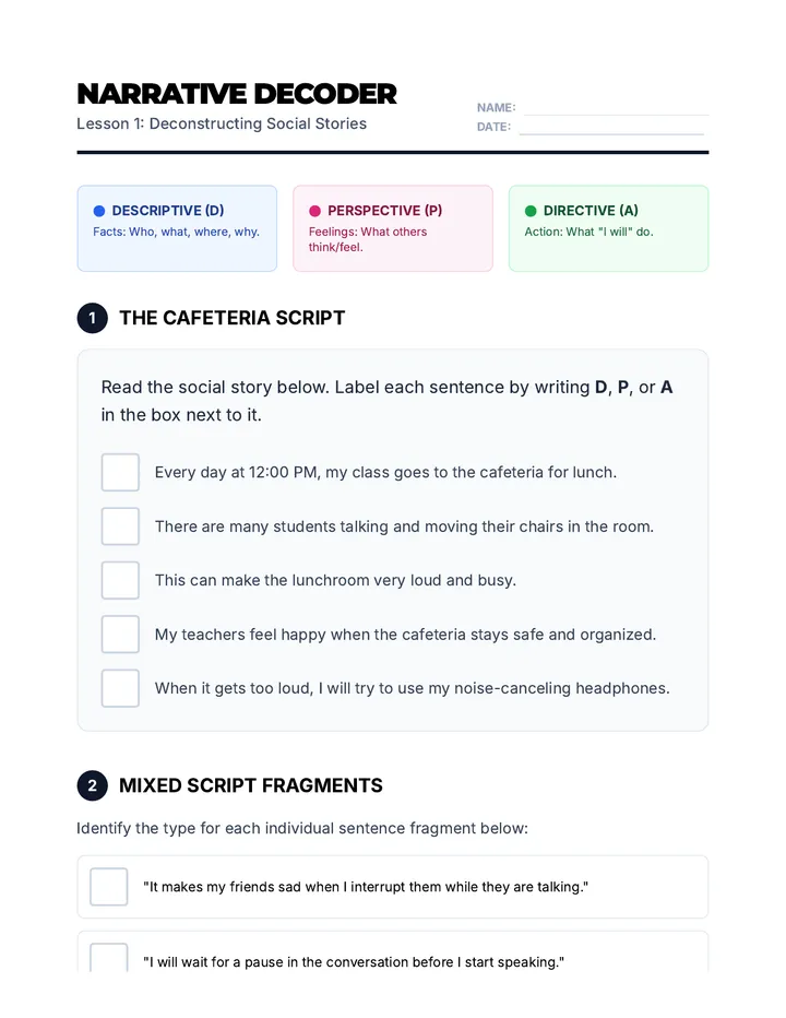 Narrative Decoder Worksheet