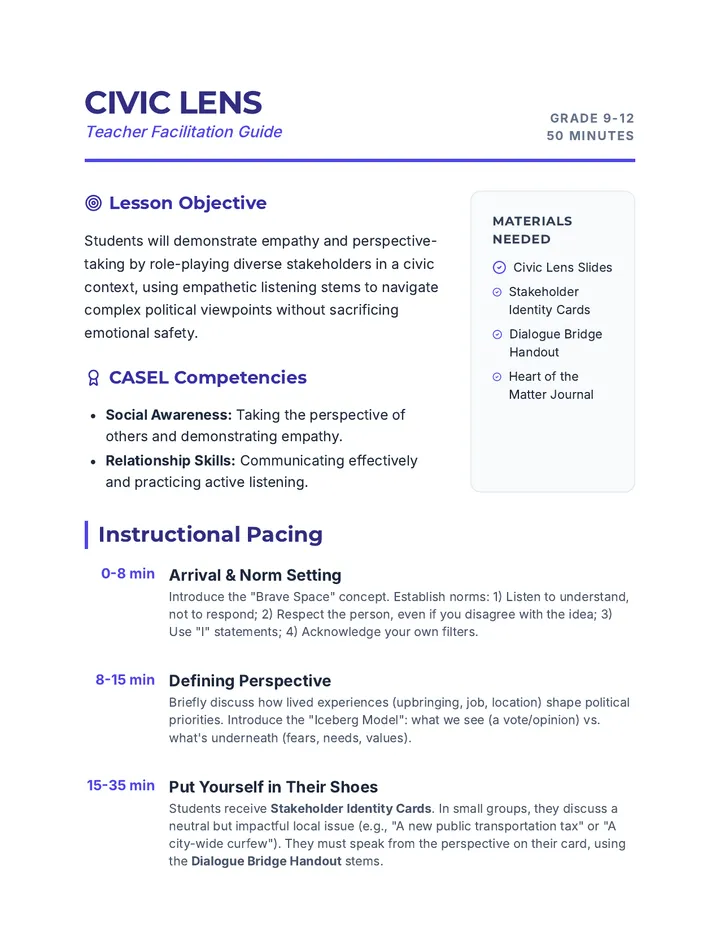 Civic Lens Teacher Guide