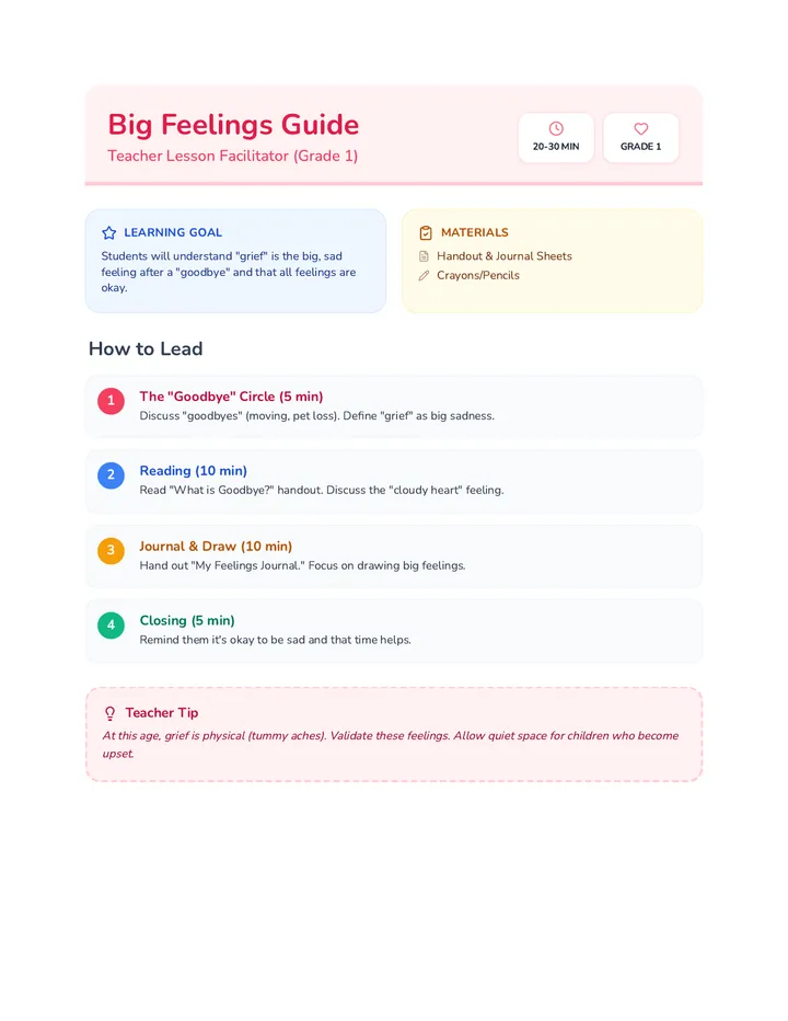 Big Feelings Teacher Guide