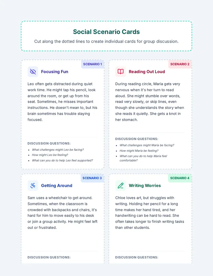 Social Scenario Cards