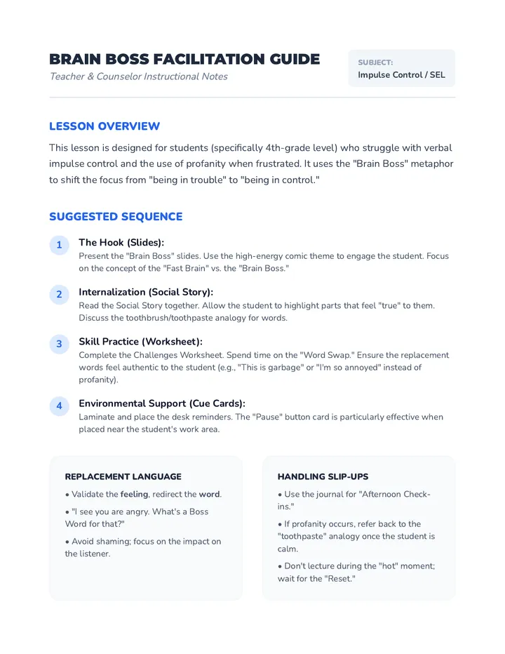 Brain Boss Facilitation Guide