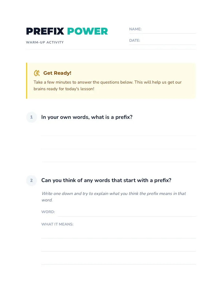 Prefix Power Warm-Up