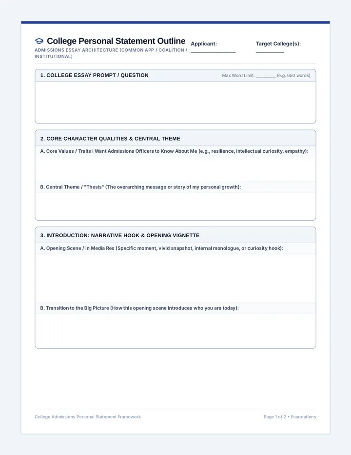 College Statement Outline