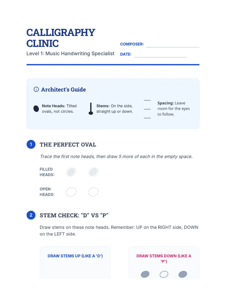 Calligraphy Clinic Worksheet