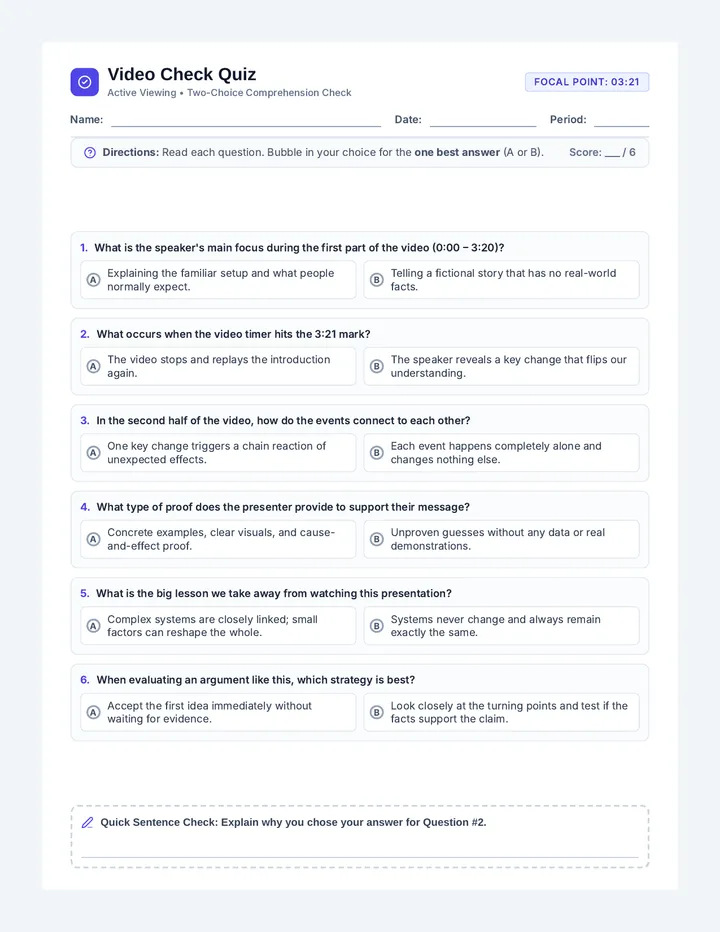 Video Check Quiz