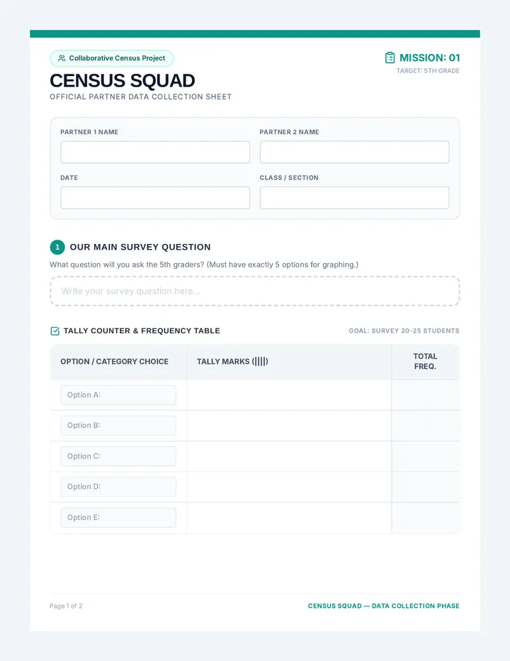 Census Squad Tally Sheet