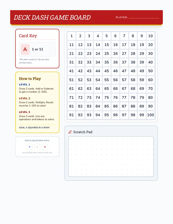 Deck Dash Math • Lesson • Lenny.com