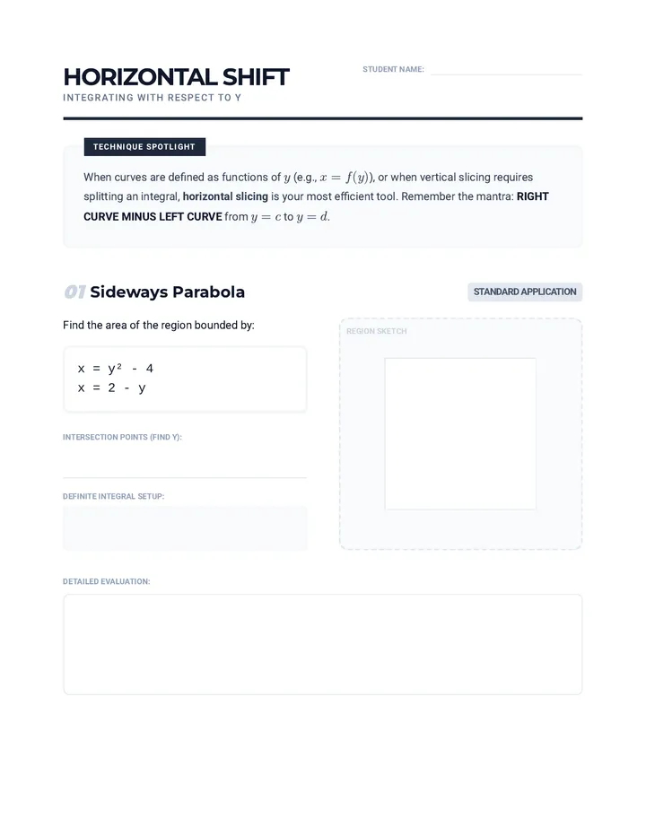 Horizontal Shift Worksheet