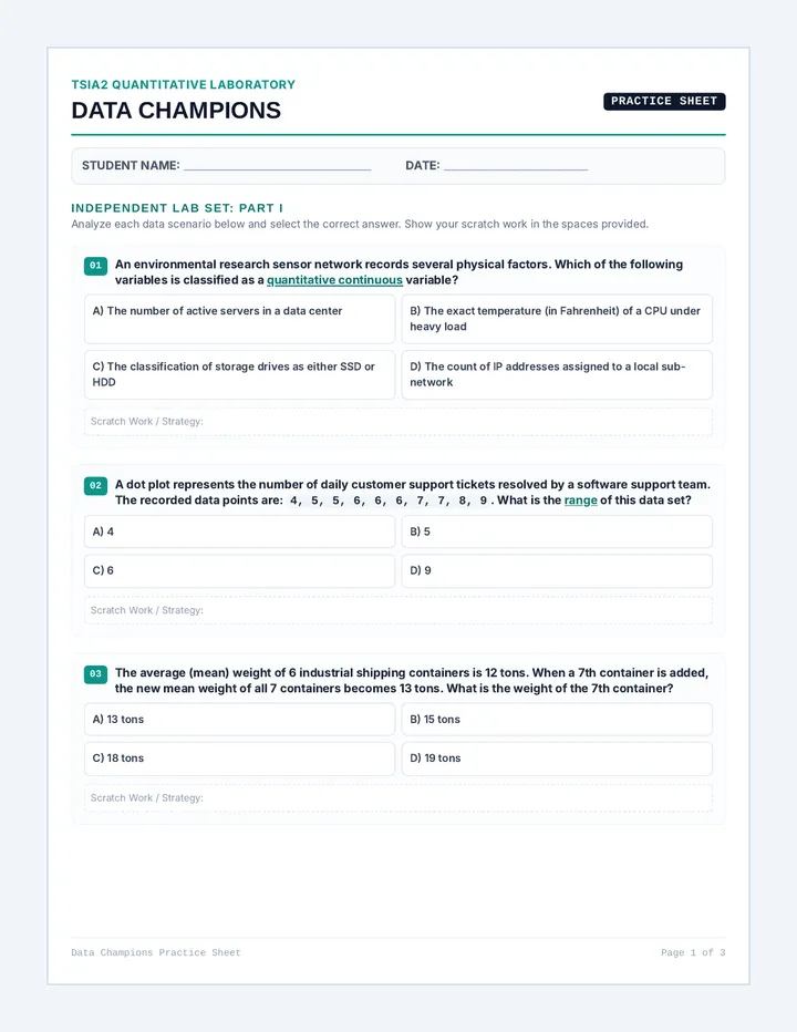 Data Champions Practice Worksheet