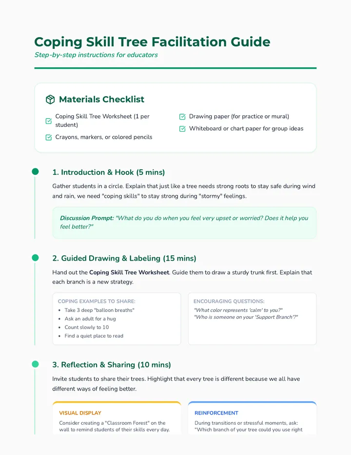 Coping Skill Tree Activity Guide
