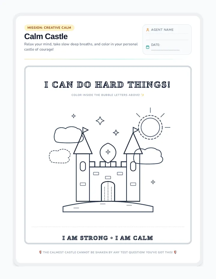 Calm Castle Coloring Page