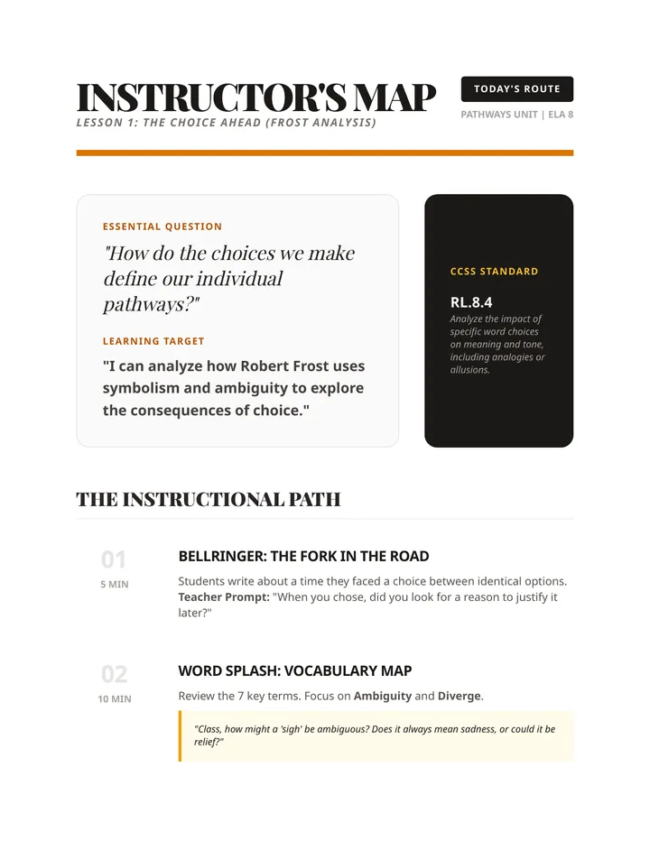 Choice Ahead Lesson Plan
