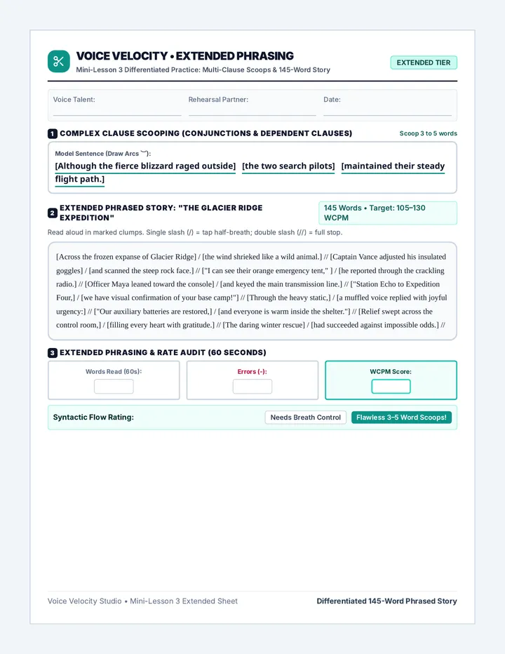 Phrase Masters Extended Sheet