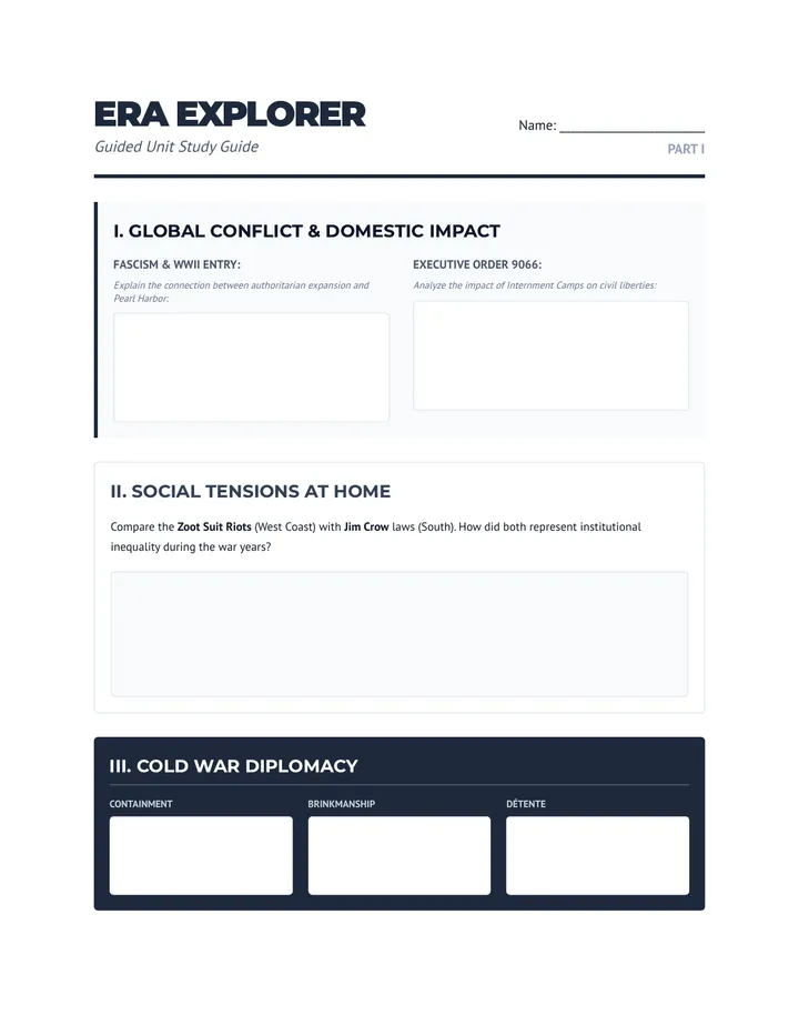 Era Explorer Study Guide