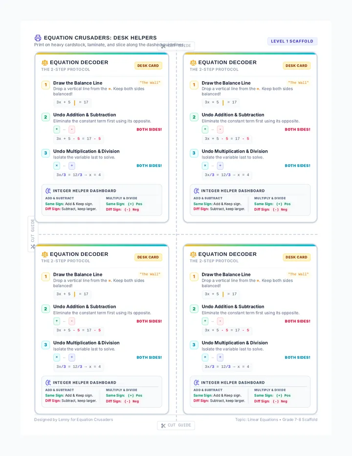 Equation Decoder Cards