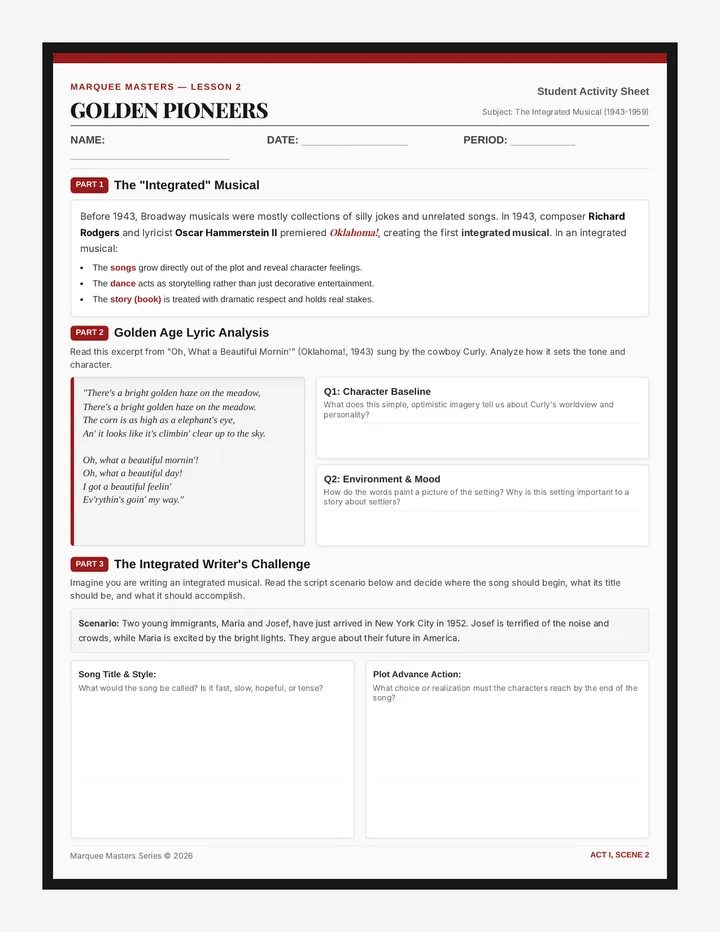 Golden Age Pioneers Worksheet