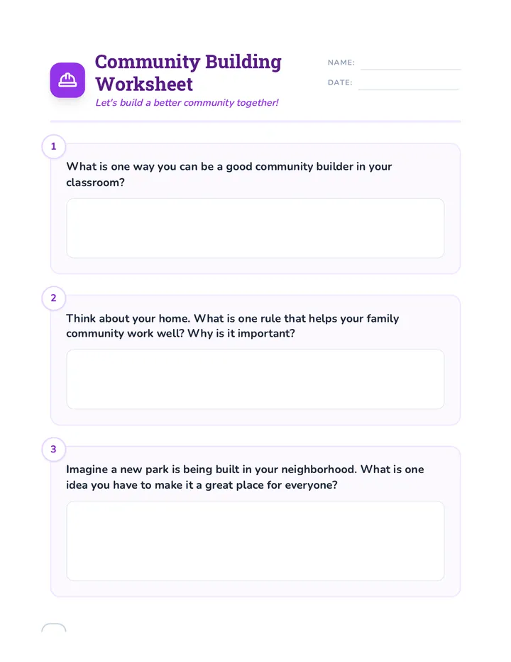 Community Architect Worksheet