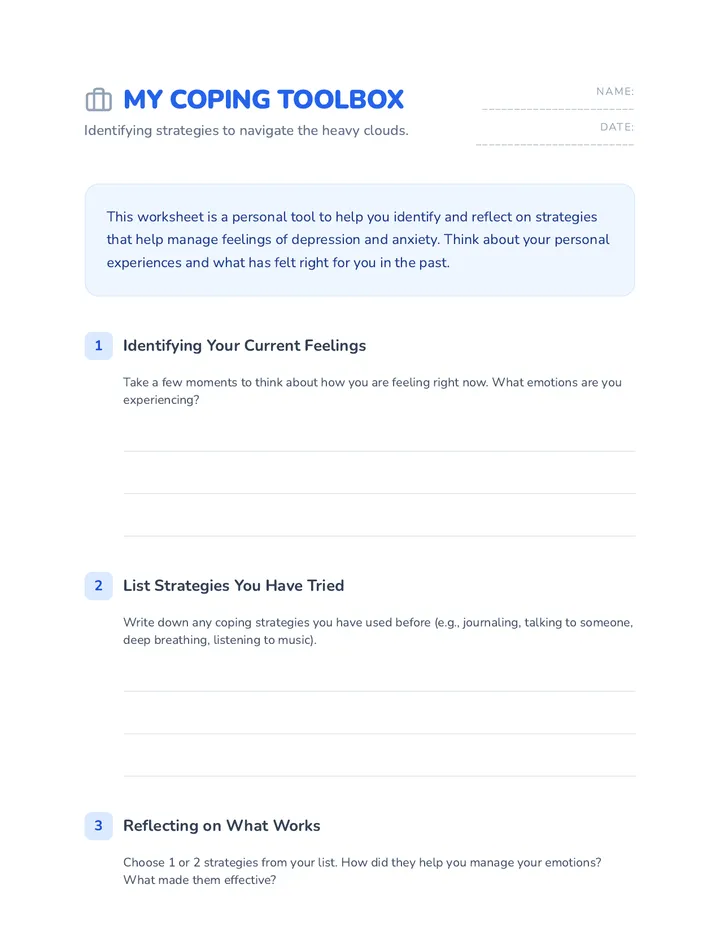 Coping Toolbox Worksheet