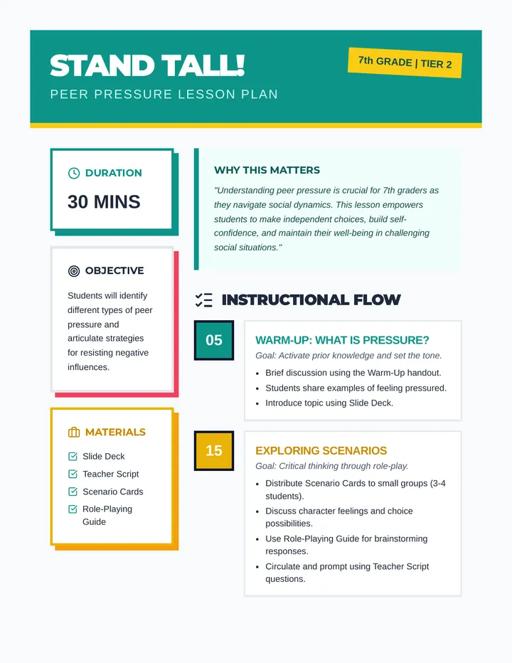 Stand Tall Lesson Plan
