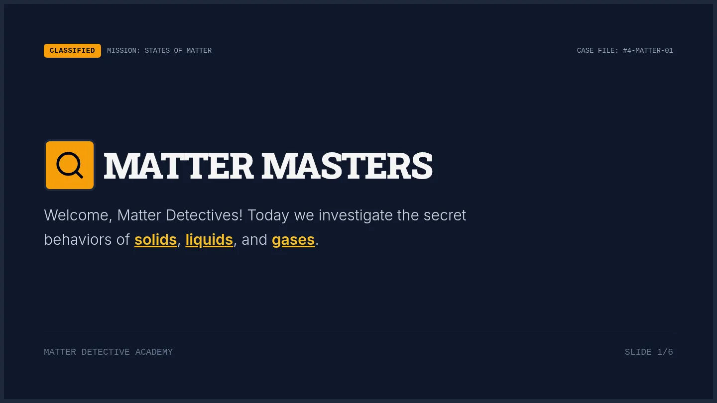 Matter Masters Slides