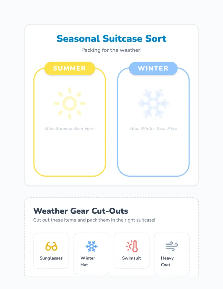 Weather Gear Sort Activity