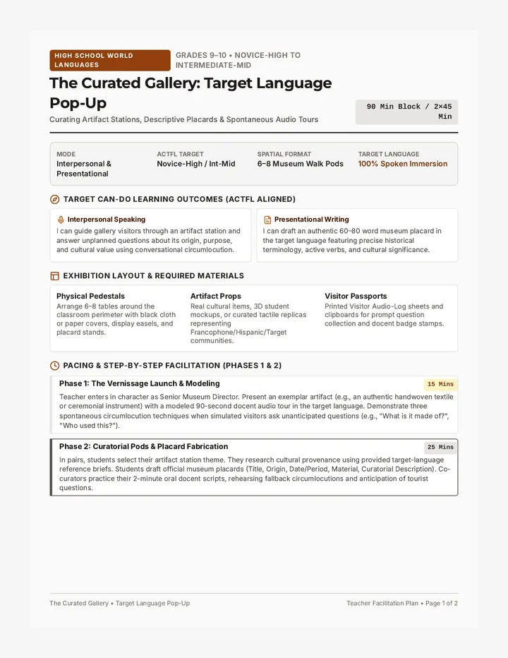 Curated Gallery Lesson Plan