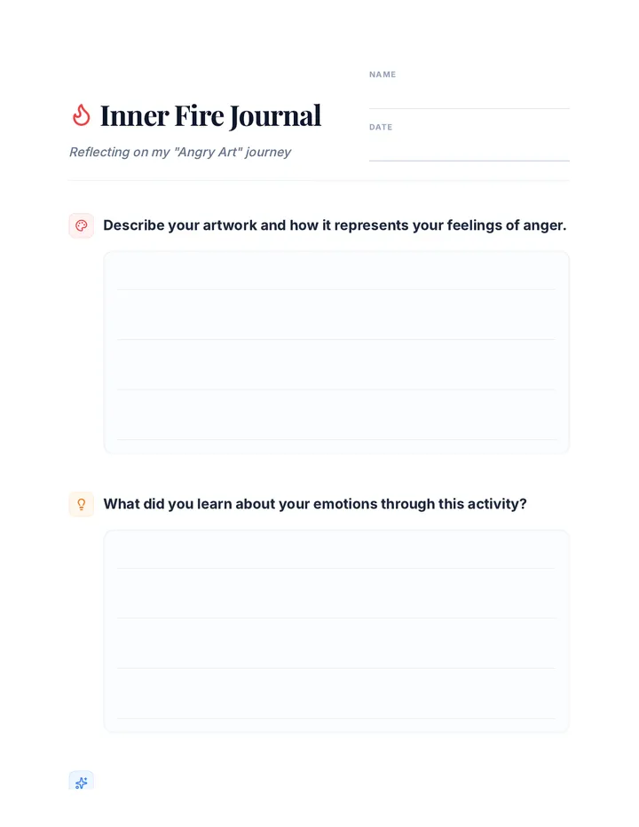 Inner Fire Journal Worksheet
