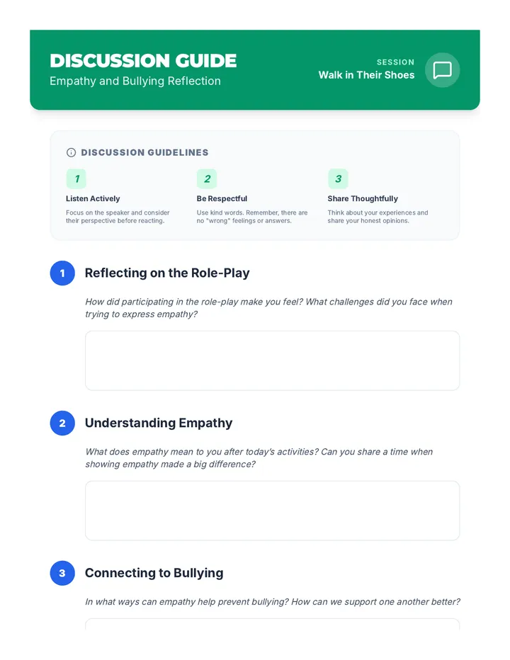 Empathy and Bullying Discussion Guide