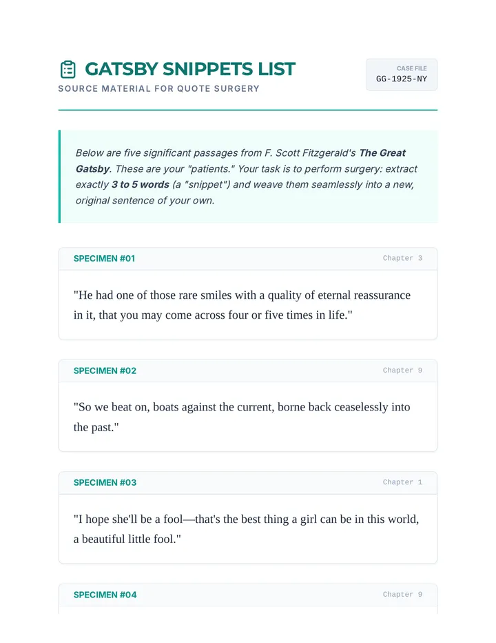 Gatsby Snippets List