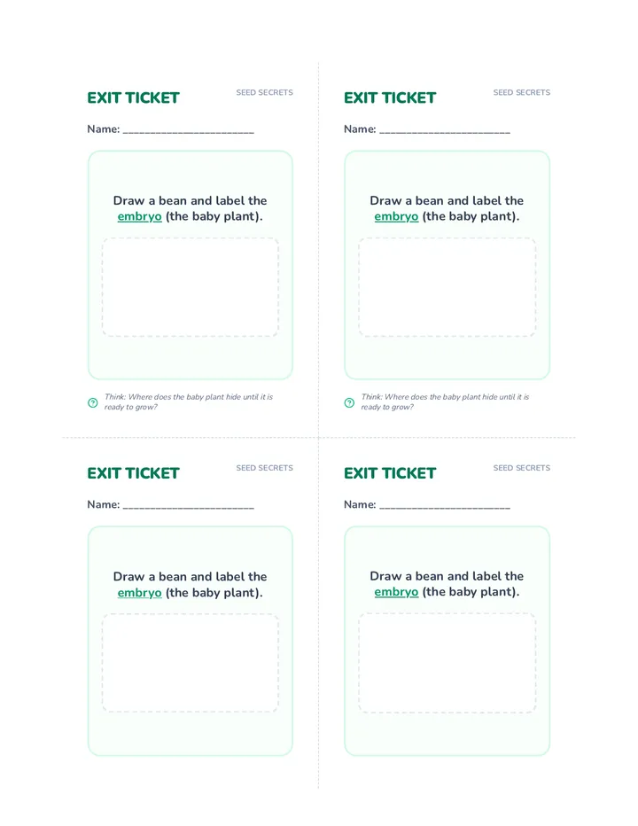 Seed Secrets Exit Ticket