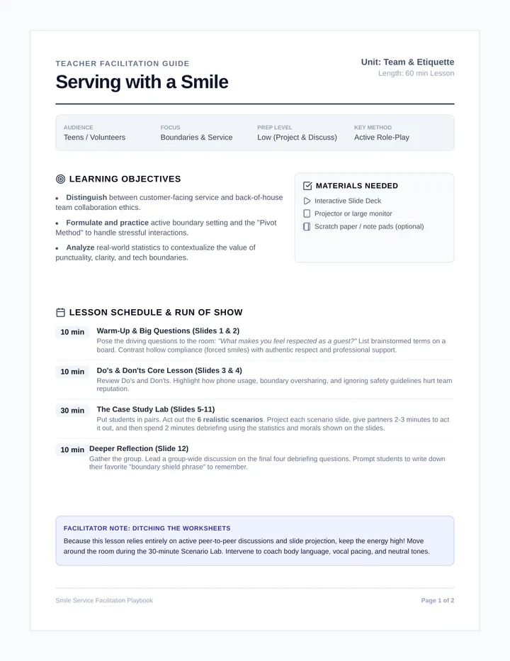 Smile Service Teacher Guide