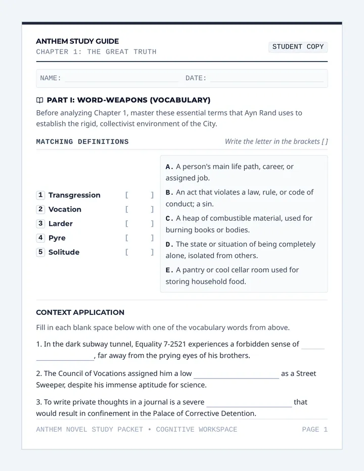 Great Rebirth Student Packet