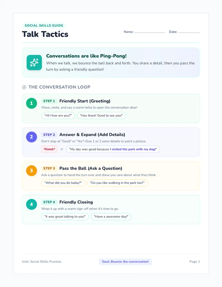 Talk Tactics Practice Packet