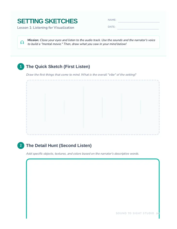 Setting Sketches Worksheet