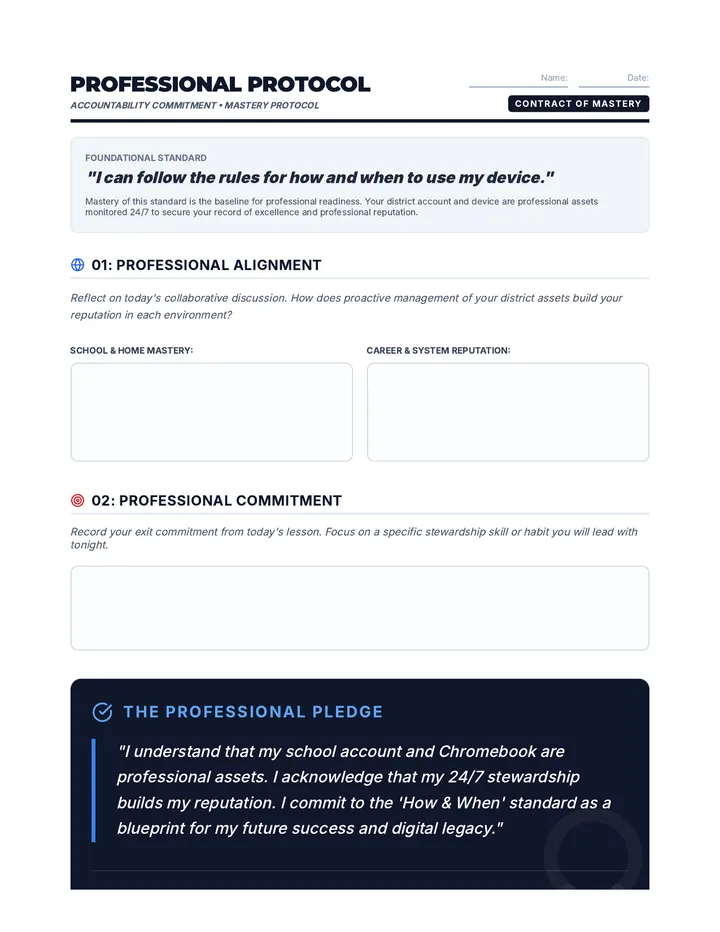 Professional Protocol Task Sheet