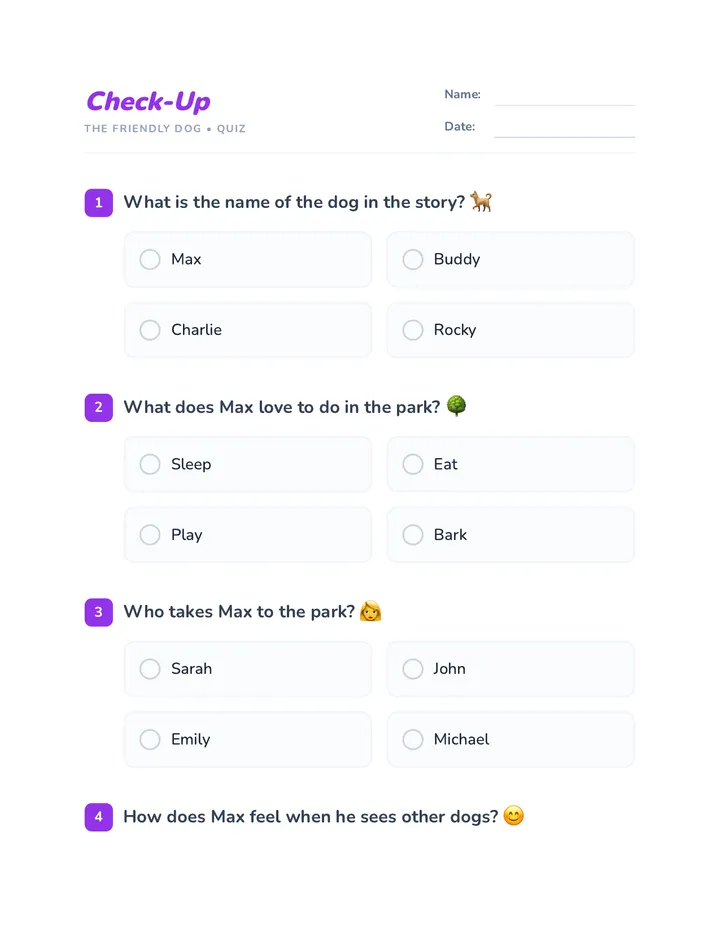 Comprehension Check Quiz