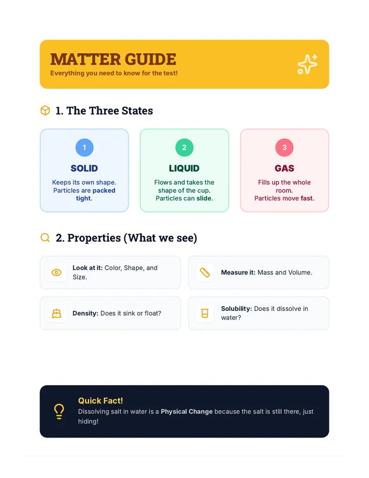 Simple Matter Study Guide